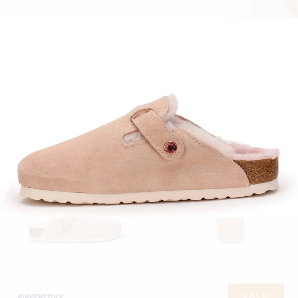Free people Birkenstock pink shearling Boston clog  new with tags 40/9_3